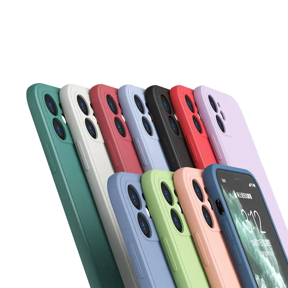 Оригинальный новый квадратный жидкий силиконовый чехол для Apple iPhone 6 6S 7 8 X XR SE 2 2020