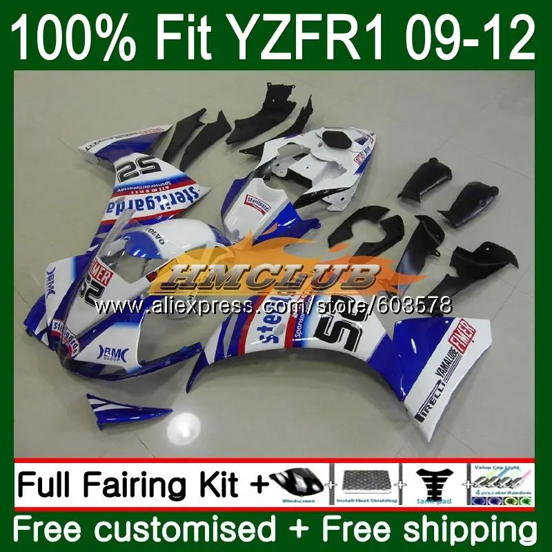 

Injection For YAMAHA YZF-1000 YZF-R1 2009 2010 2011 2012 White Blue 64CL.17 YZF R1 1000 R 1 YZF1000 YZFR1 09 10 11 12 Fairings