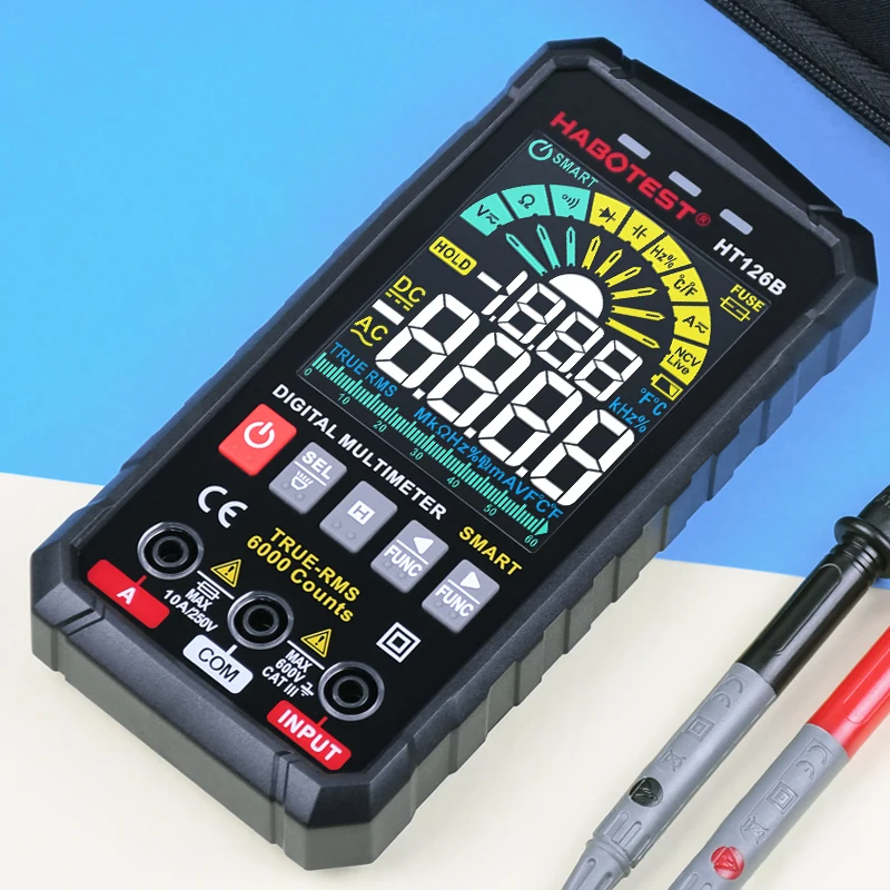 Мультиметр Профессиональный цифровой HT126 умный измеритель напряжения тестер Hz Ohm