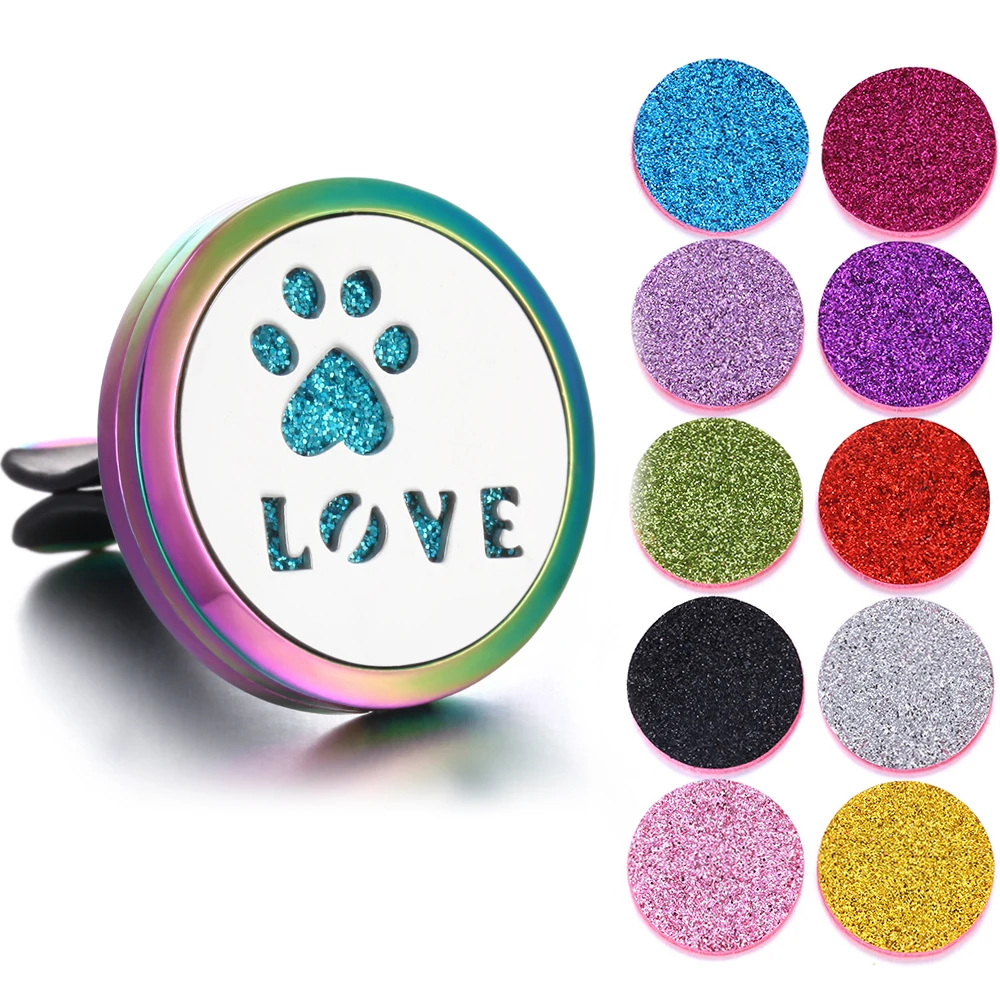 New Aromatherapy Jewelry Car Perfume Diffuser 316L Stainless Steel Aroma Essential Oil Diffuser Car Clip Lockets DropShipping - Окраска металла: 5