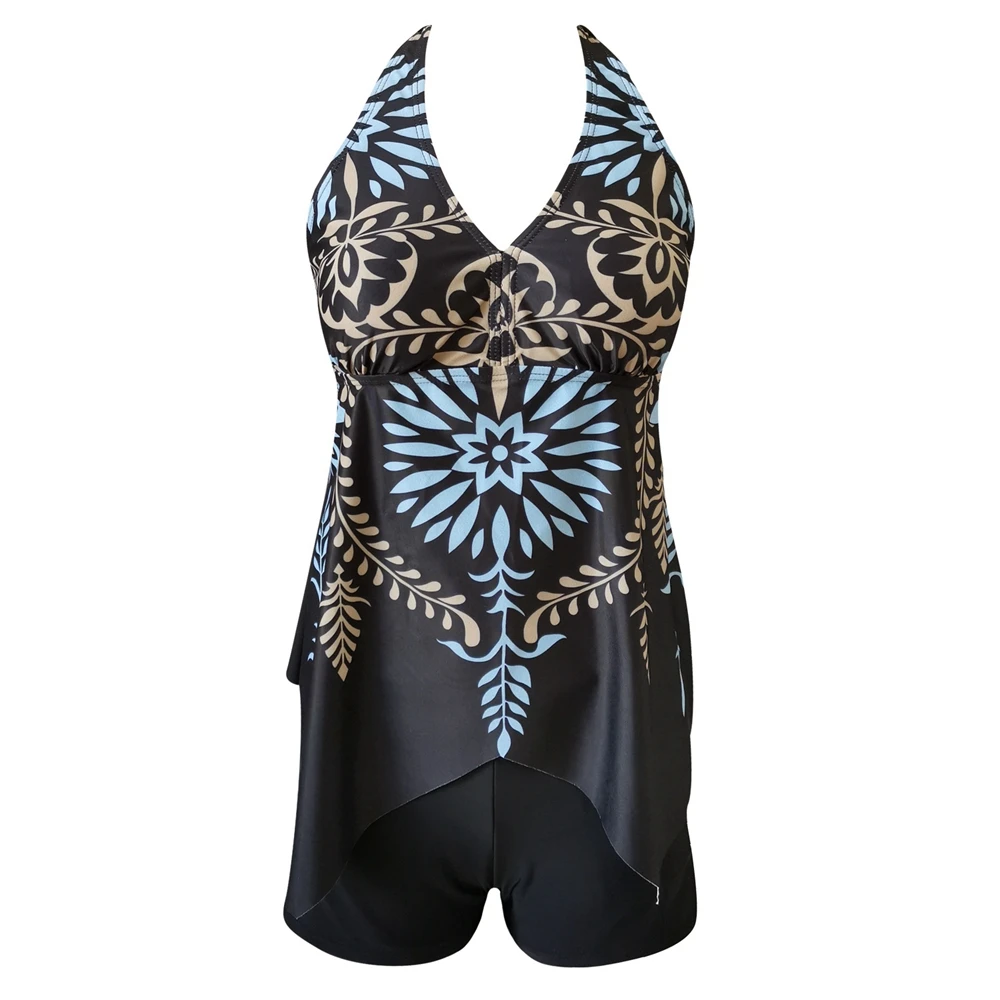 Купальник Танкини в горошек размера плюс Женский винтажный купальник Цельный