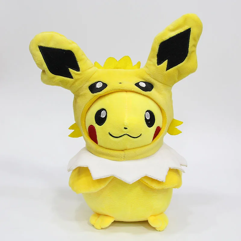 28 см карманные животные Пикачу Косплей Eevee плюшевые игрушки Gengar мягкие куклы Eevee с плащом Cos игрушка Пикачу детский подарок SA1884