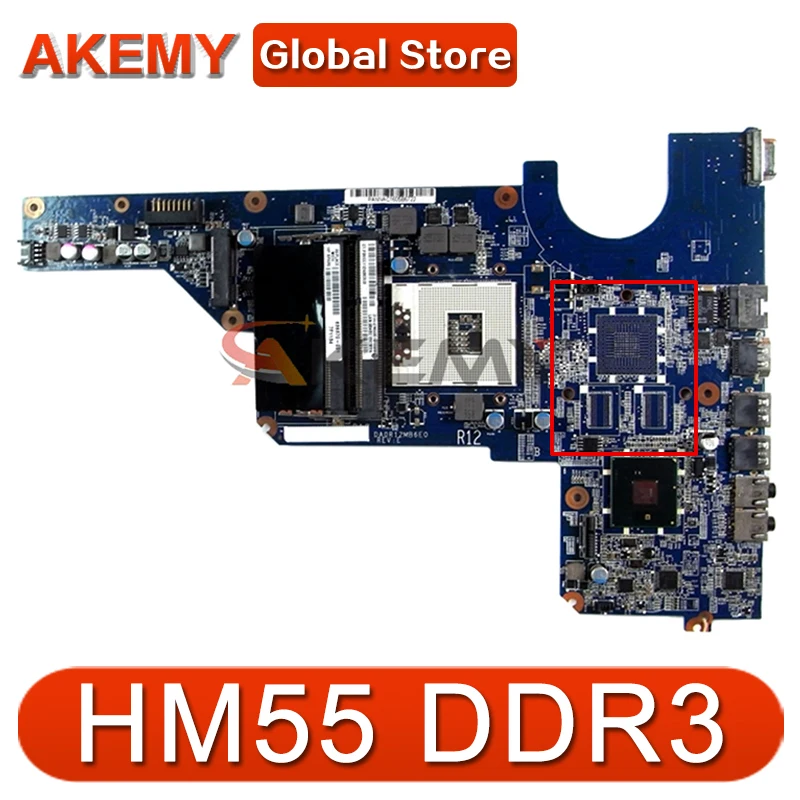 Высококачественная материнская плата для ноутбука HP G4 G6 G7 636370 001 DA0R12MB6E0 HM55 PGA989 DDR3