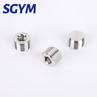 stainless steel 304 hexagon pipe 18 14 38 12 34 1 2 bspt npt male countersunk end plug fitting water gas oil