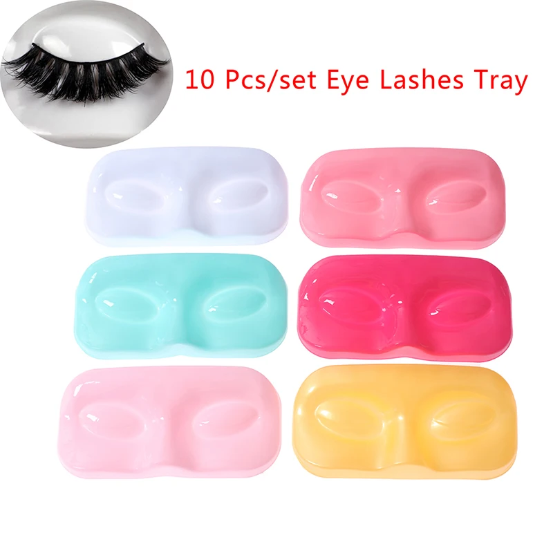 

10Pcs Face Shape Packaging Box Eyelash Trays False Eyelashes Lashes Storage Case