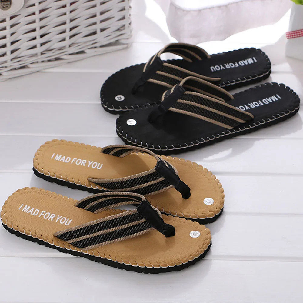 

JAYCOSIN Summer Non-slip Men's Slippers Sandals Tide Men's Outdoor Beach Shoes Open Toe Sandals Indoor Outdoor Flip Flops A512