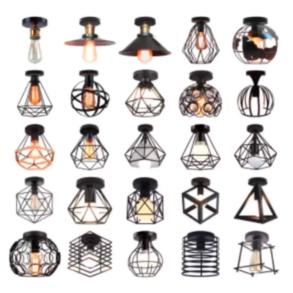 Modern Iron Ceiling Lights lamp shade E27 Scandinavian Chandelier Bedroom Dinning home decor Parlor Hanging lignts Retro | Лампы и