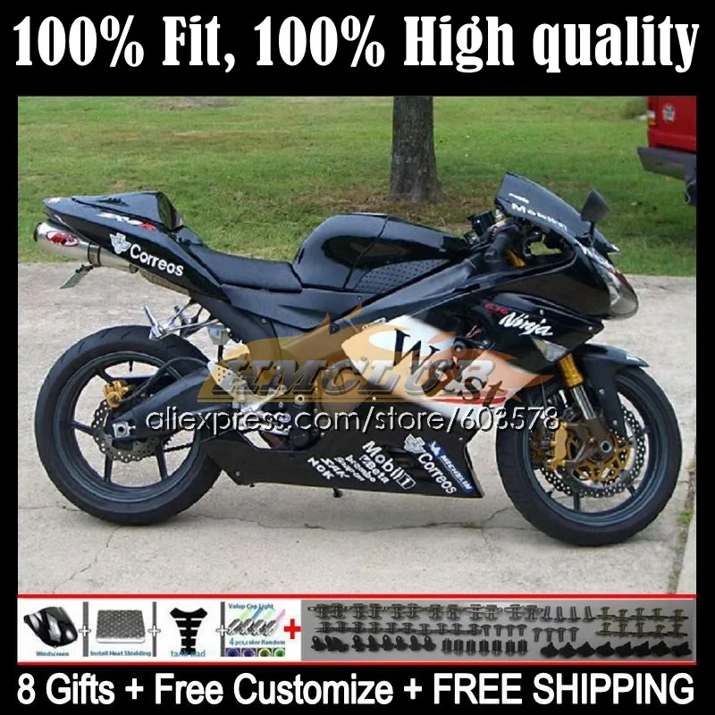 

Инъекция для KAWASAKI NINJA ZX-636 ZX 6R 600CC ZX636 102CL.54 ZX 636 6 R ZX-6R ZX6R 05 06 ZX600 2005 2006 обтекатель черный Западный