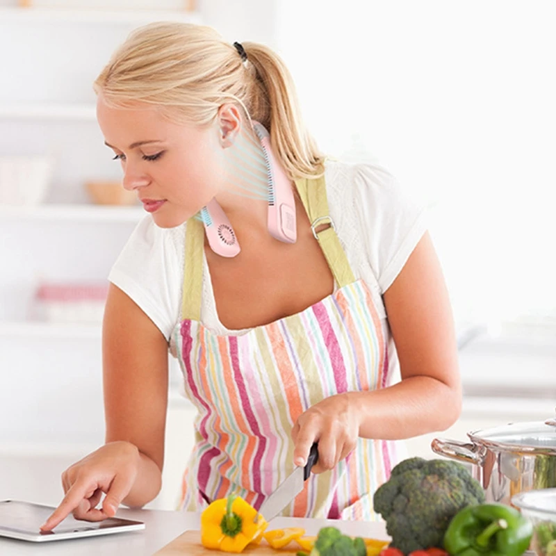 

Bladeless Neck Fan, 360Degree Cooling Hands Free Sports Fan, USB Mini Personal Fan, Headphone Design Air Cooler