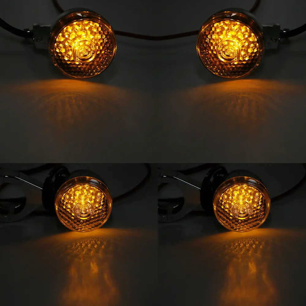 Пользовательская пара передний светодиодный индикатор поворота хром 39 мм вилка