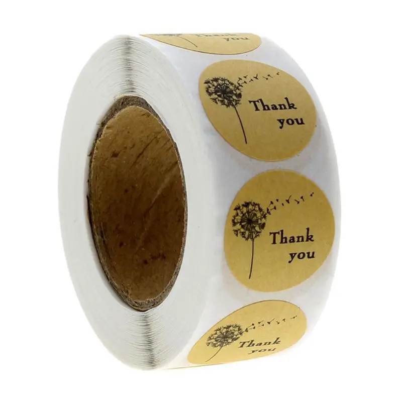 1 рулон простой дизайн &quotспасибо&quot буквы Одуванчик печати наклейки для