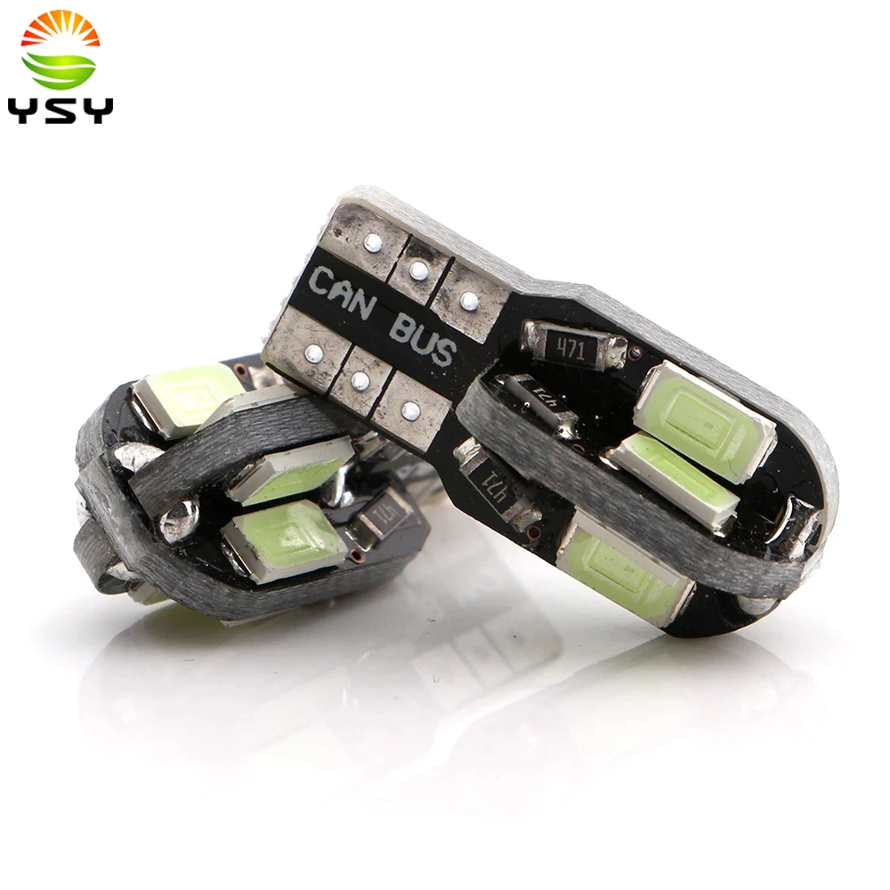 

YSY 10 шт. W5W T10 Светодиодные лампы Canbus 5730 8SMD 12 в 6000K 194 168 светодиодные лампы для салона автомобиля, карты, Купольные огни, парковочные фонари