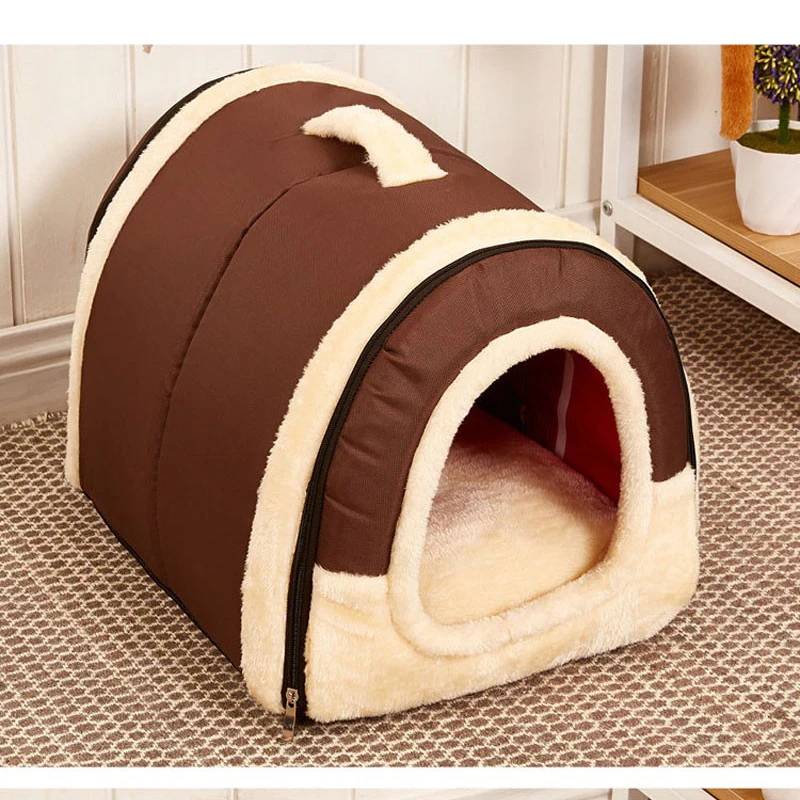 

Pet House Dog Bed With Print Mat Foldable Dog Cat Bed Pad Nest For Small Medium Dogs Portable Travelling Kennels Basket Bags