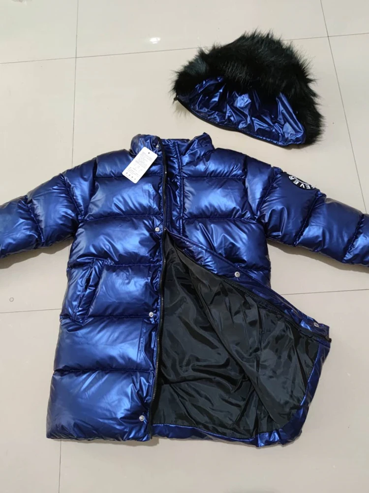 

2021 -30 Russian Winter Coats for Girls Thick Clothes Snowsuit Jacket Waterproof Outdoor Hooded Coat Teen Boys Kid Parka Jackets