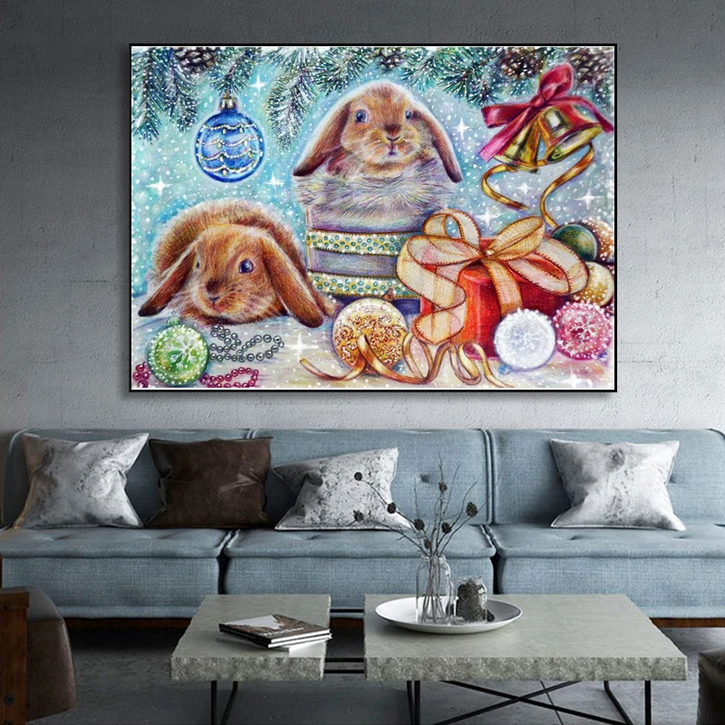 5D алмазная живопись кролик животные полная Алмазная квадратная круглая Стразы