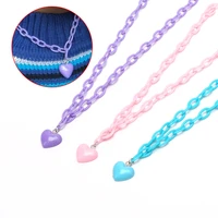 hiphop harajuku heart pendant acrylic necklace macarons chokers gifts for women collier femme accesories personality party jewel