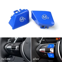 2pcs car interior accessories for bmw f30 f82 f32 f10 steering wheel m mode buttons m1 m2 in blue