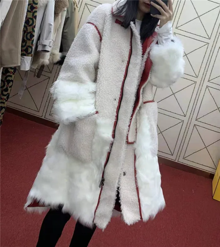 Зимняя куртка женские ботинки из овечьей кожи с мехом длинное пальто натуральной