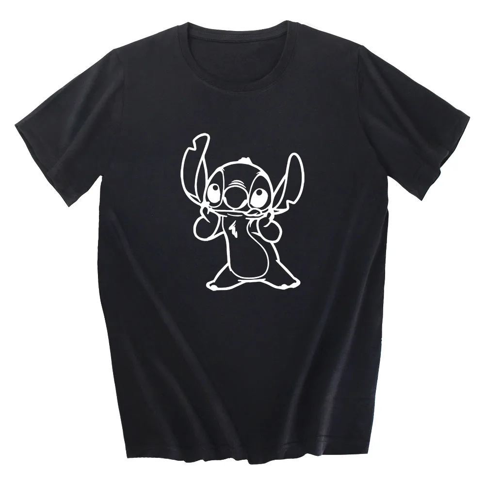 

2020 Летняя женская футболка, милая футболка с мультяшным стичем, футболка в стиле Харадзюку с милым принтом, милые повседневные топы, Мужская...