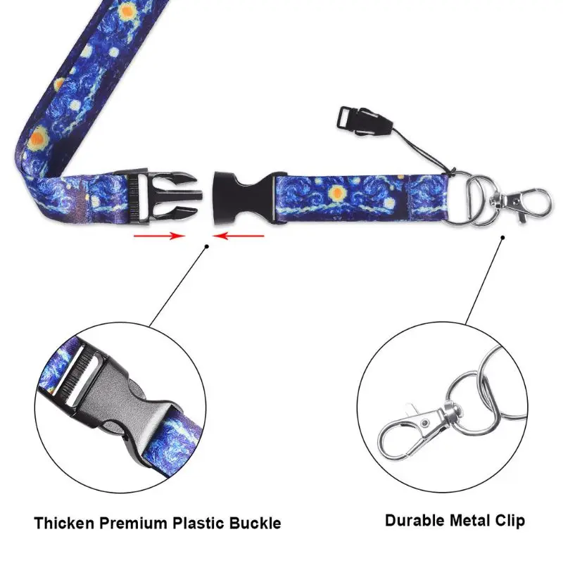 

Starry Sky ID Badge Holders Painting Art Neck Lanyard Strap Necklace E15E