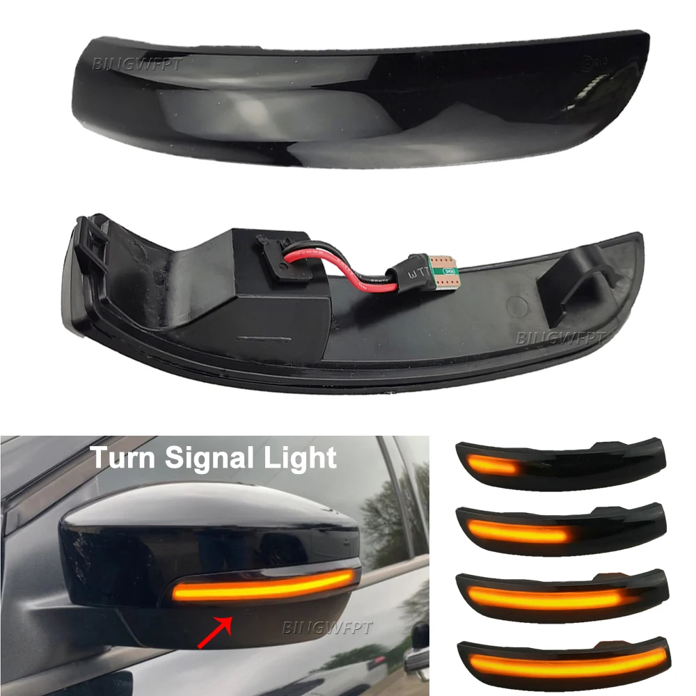 

2x Dynamic LED Blinker Side Mirror Marker Turn Signal Light Lamp For Ford Kuga Escape EcoSport 2013-2018 Focus 3 MK3 SE ST RS US