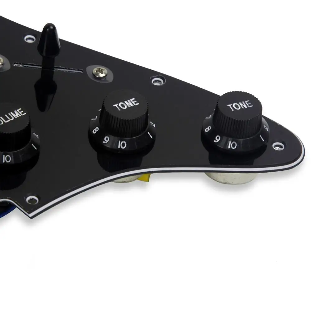 OriPure черная предпроводная электрогитара Pickguard Alnico 5 пикапов потенциометр 500k для Strat HSH 11 отверстий