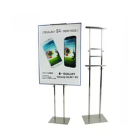 silver metal adjustable floor poster display stand poster rack signboard floor stand poster holder frame banner rack stand