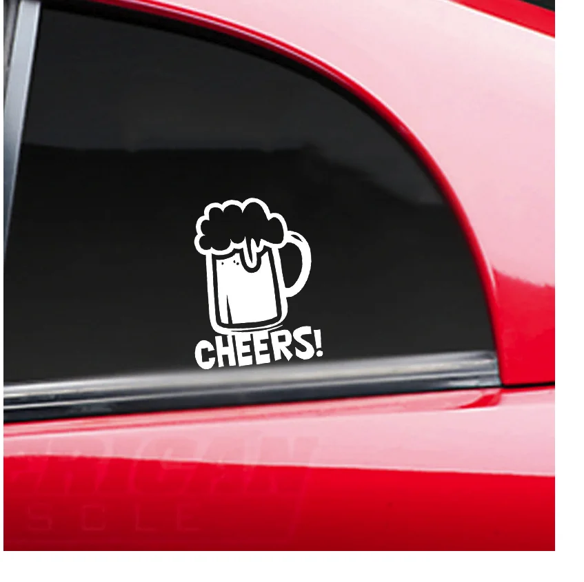 Наклейка на бампер с надписью Cheers Beer Mug | Дом и сад