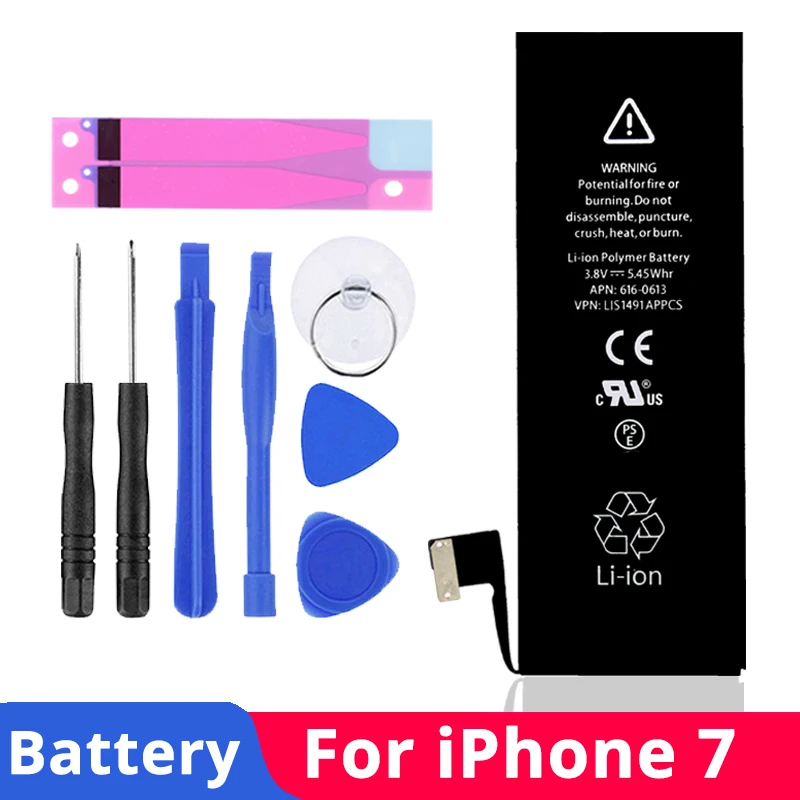 

New AAA Quality Lithium Battery For iPhone 7 7G 1960mAh capacity high quality replacement built-in lithium battery + free tool