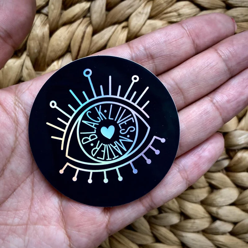 100 шт. голографические наклейки с вашим логотипом на заказ Серебряный лазер