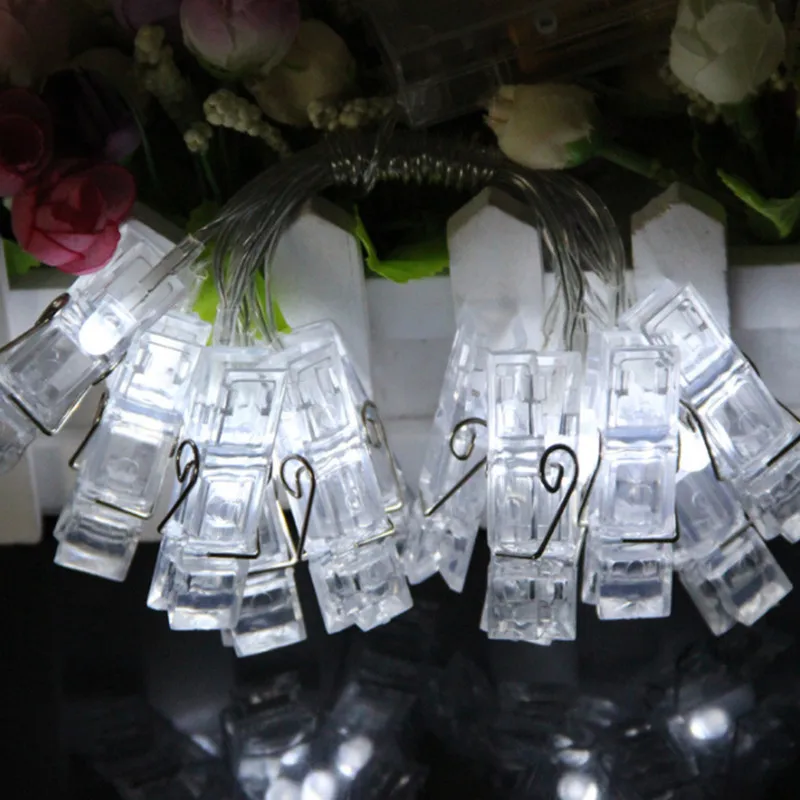 10/20 LED фото клип Батарея питание гирлянда Фея светильник Свадебные украшения Baby