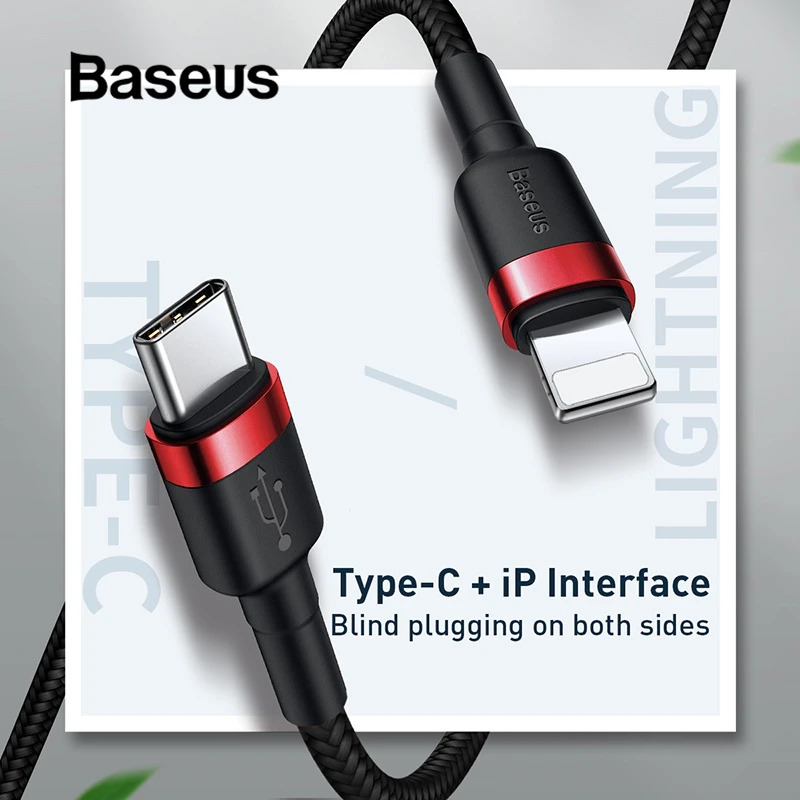 Кабель для быстрой зарядки Baseus 18 Вт PD кабель iPhone USB Type C Lightning Apple зарядный L