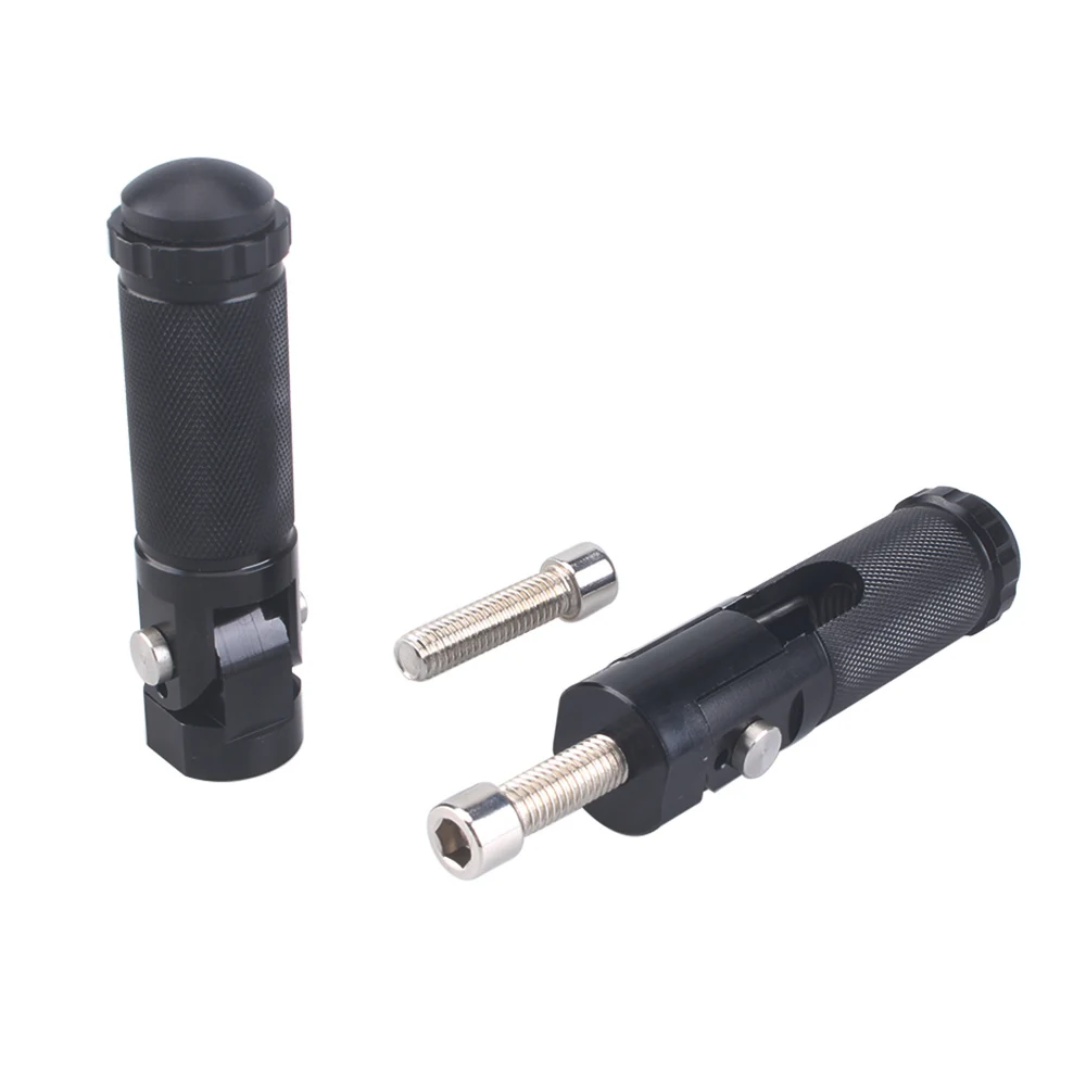 

2pcs Black Sliver CNC Aluminum Universal Motorcycle Motor Bike Folding Footrests Footpegs Foot Rests Pegs Rear Pedals Set Parts