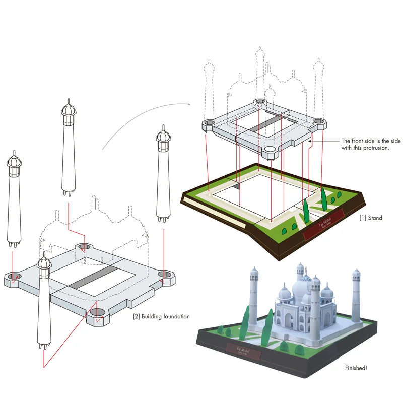 Тадж Махал Индия архитектурная модель 3D бумажная игрушка ручной работы сделай