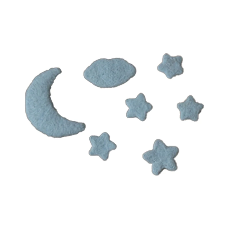 

7Pcs DIY Handmade Baby Wool Felt Stars Moon Cloud Home Party Decorations Props