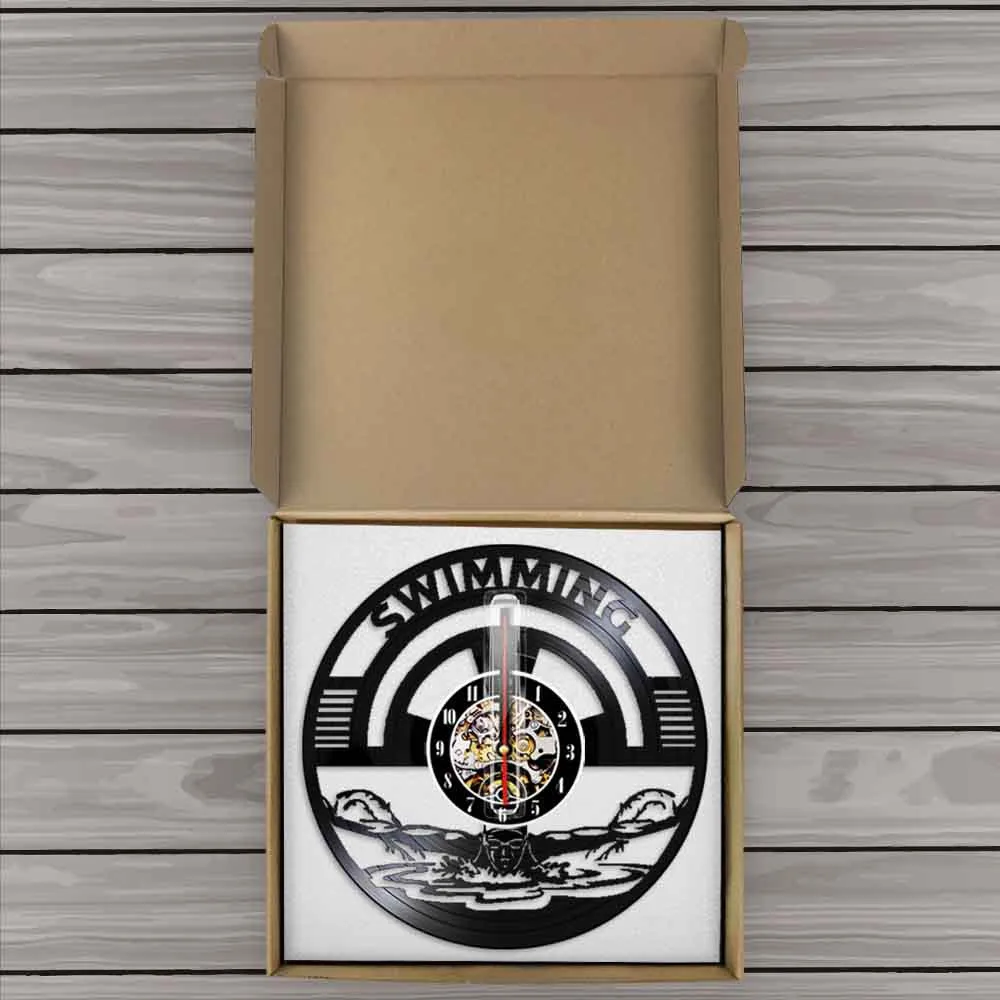 Часы настенные виниловые для плавания бесшумные спортивные современные