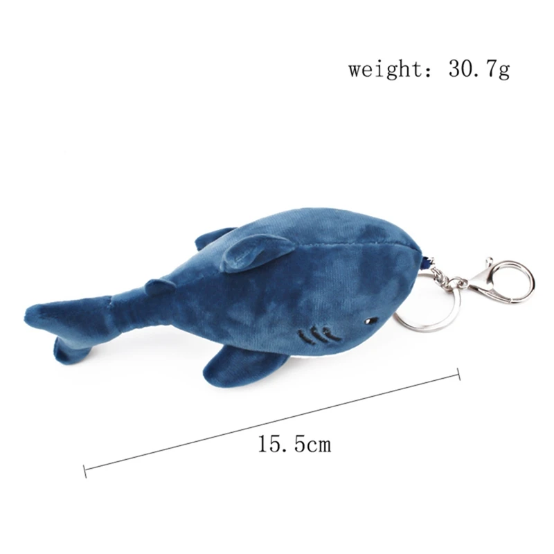 

Bag Decoration Creative Soft Plush Cartoon Shark Keychain Bag Pendant Key Ring Holder Soft Hanging Decoration Keychain 1pc