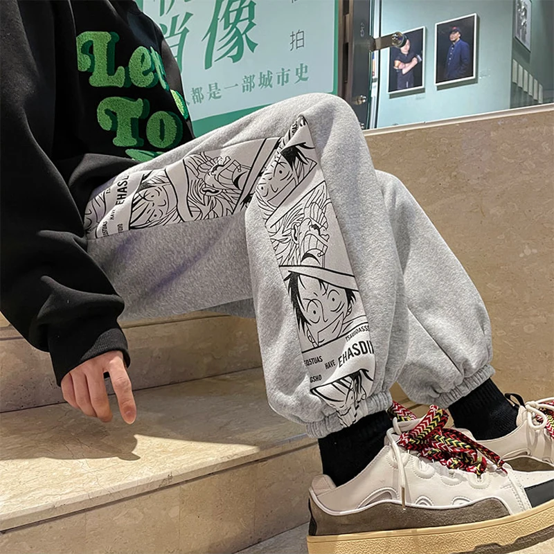 

Мужские спортивные штаны в стиле пэчворк с принтом сбоку; Модные японские тренды; Одежда для бега; Штаны-шаровары для подростков размера плю...