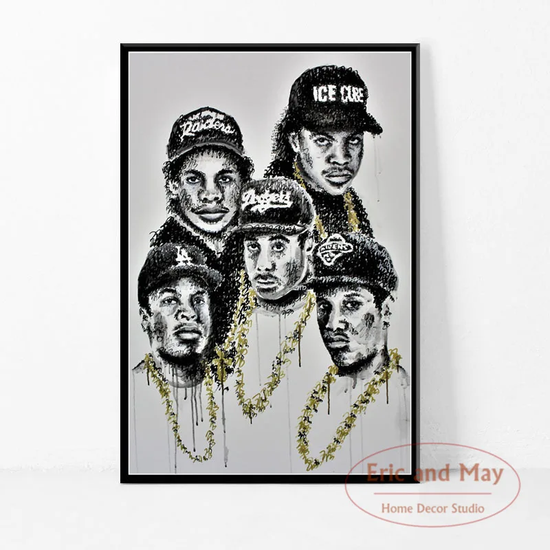 N.W.A хип-хоп ледяной куб Dr.dre Eazy-e Картина на холсте постеры и принты музыка Рэп