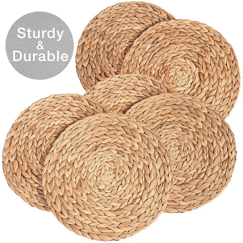 6 шт. в упаковке круглые коврики с Гиацинтом качественные плетеные для стола 25 см |