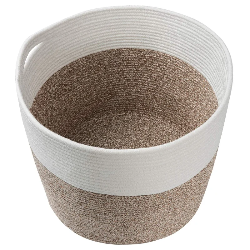 

Large Cotton Rope Basket Baby Laundry Basket Woven Blanket Baby Basket,Toy Storage Basket