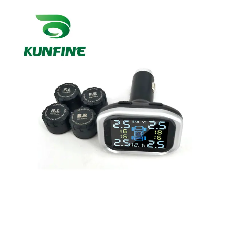 External Sensor TPMS Умный автомобиль TPMS система контроля давления в шинах прикуриватель цифровой ЖК-дисплей автоматическая система охранной сигнализации s давление в шинах - Тип: External Sensor TPMS