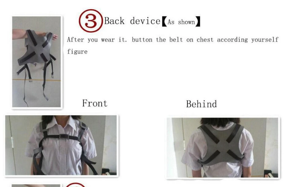 

Attack on Titan Shingeki no Kyojin Recon Corps Harness belt hookshot Costume Adjustable Belts cosplay belts free shipping