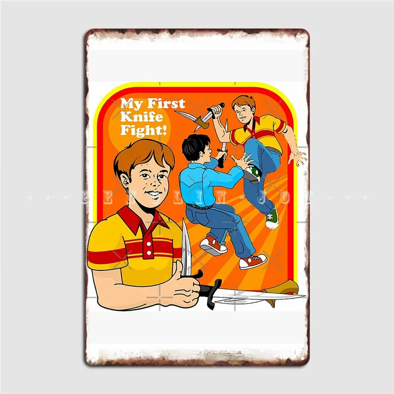 

My First Knife Fight Poster Metal Plaque Plates Customize Club Home Club Bar Tin Sign Poster