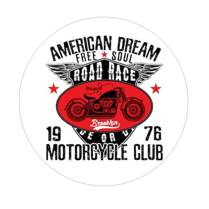 

american dream free soul roda race 1976 MOTO club car sticker decal
