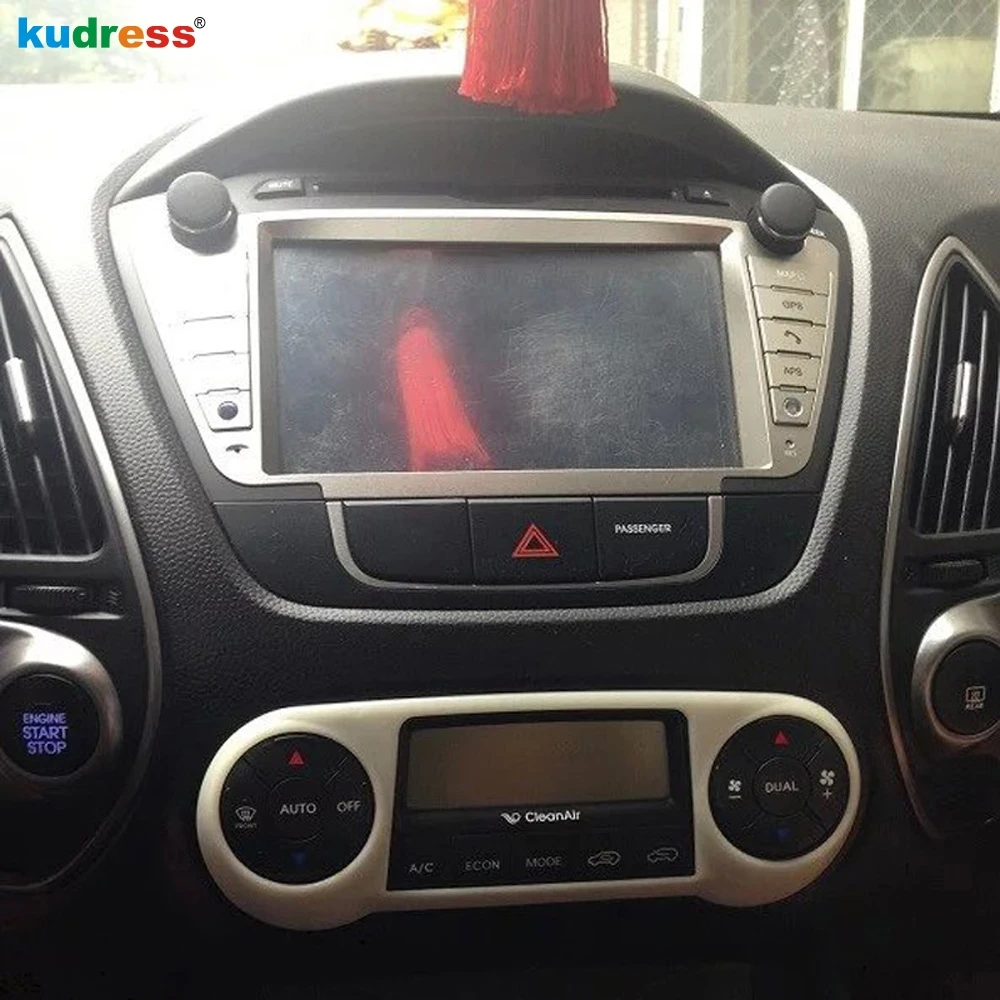 Для hyundai Tucson ix35 2011- Автомобильный интерьер молдинги хром центр управления декоративная крышка рамка отделка, наклейки