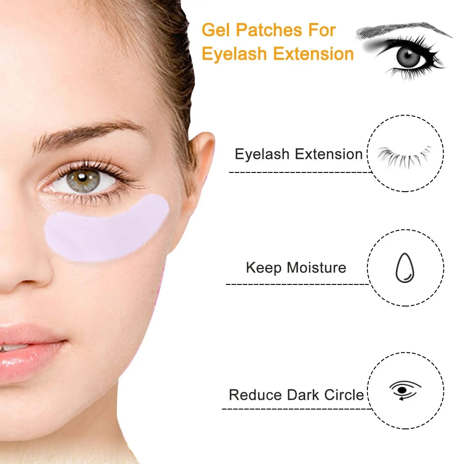 Патчи гелевые под глаза для наращивания ресниц профессиональные безворсовые