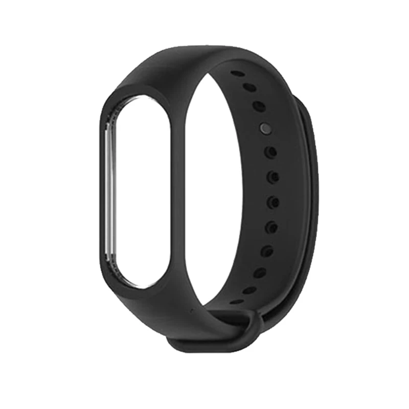 black Браслет для mi Band 4 3 спортивный ремешок часы силиконовый ремешок для mi band 3 4 браслет mi band 4 3 ремешок - Цвет: black