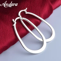 2020 new 925 sterling silver earrings u shaped glossy simple earrings women jewelry gifts