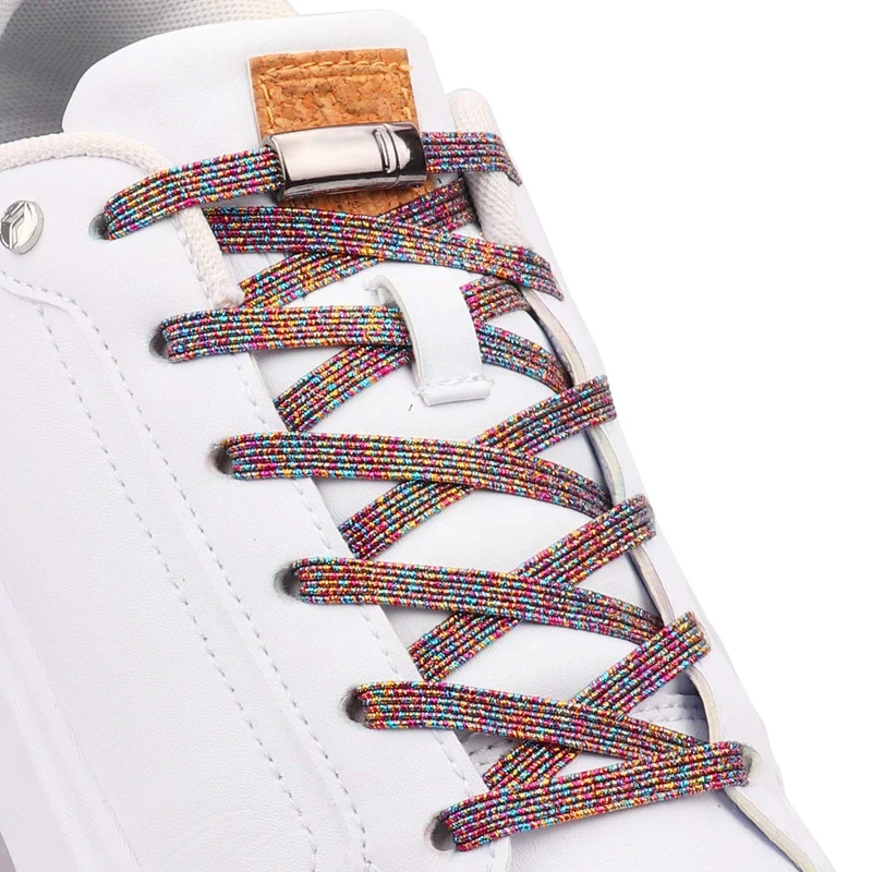 

No Tie Shoe Lace Locking Quick Elastic Shoelaces Flat Child Adult Unisex Safety Leisure Sneakers Lazy Shoelace Magnetic Metal